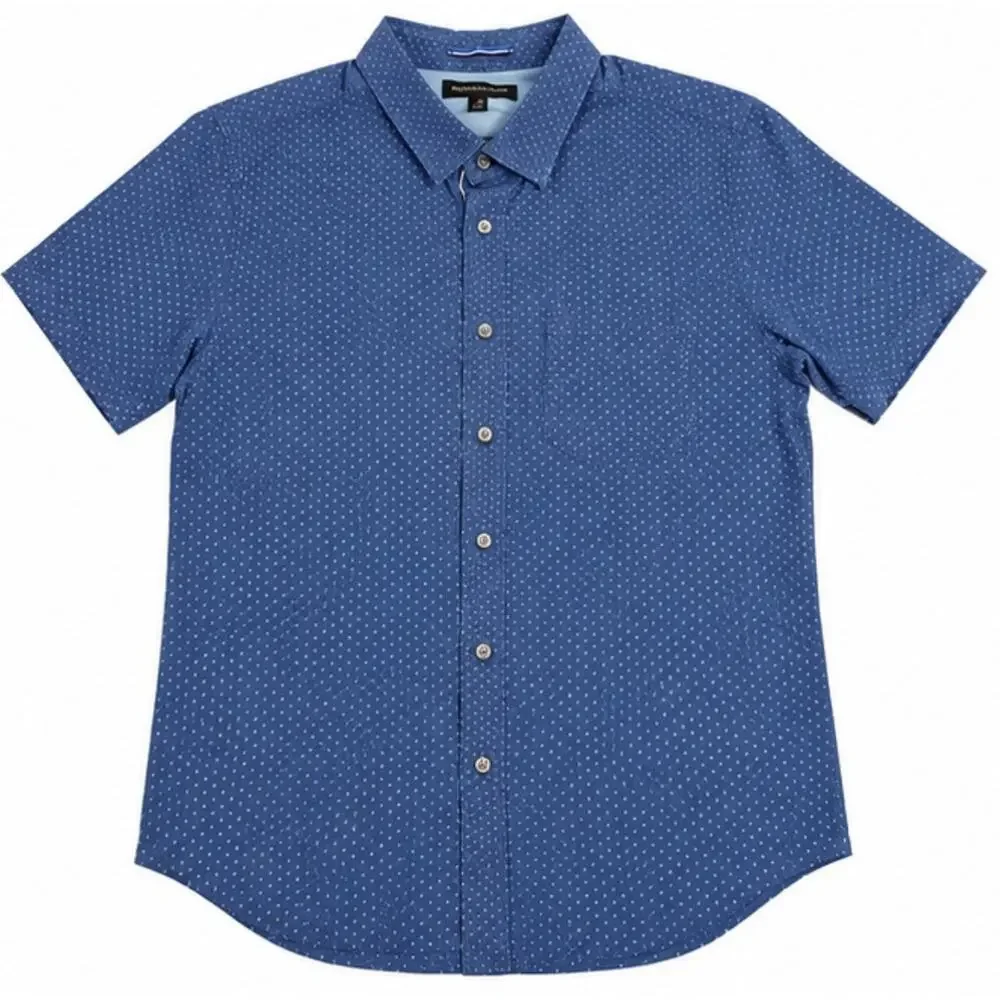 Banana Republic Men’s M Blue Dot Short Sleeve Button Up Shirt